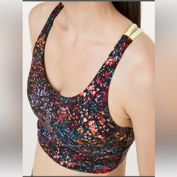 Lululemon‎ Floral Print Women's Sports Bra Size 4  NWOT - Picture 1 of 8